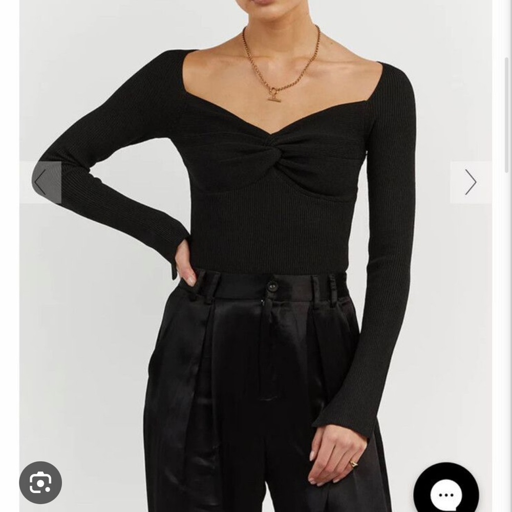 Elegant Black Long Sleeve Women's Top